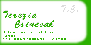 terezia csincsak business card