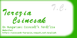 terezia csincsak business card